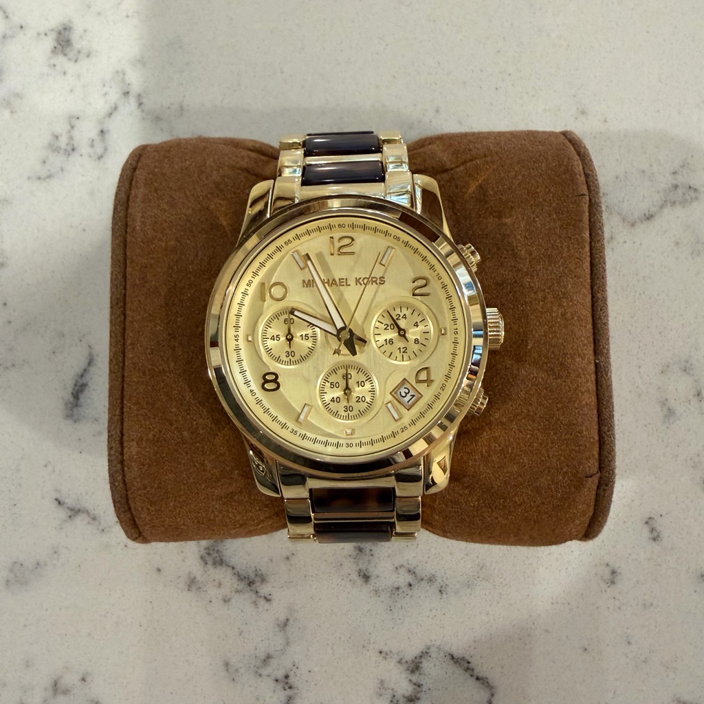 Michael Kors Gold And Black Chronograph Watch